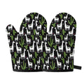 Cactus And Llama Pattern Print Oven Mitts