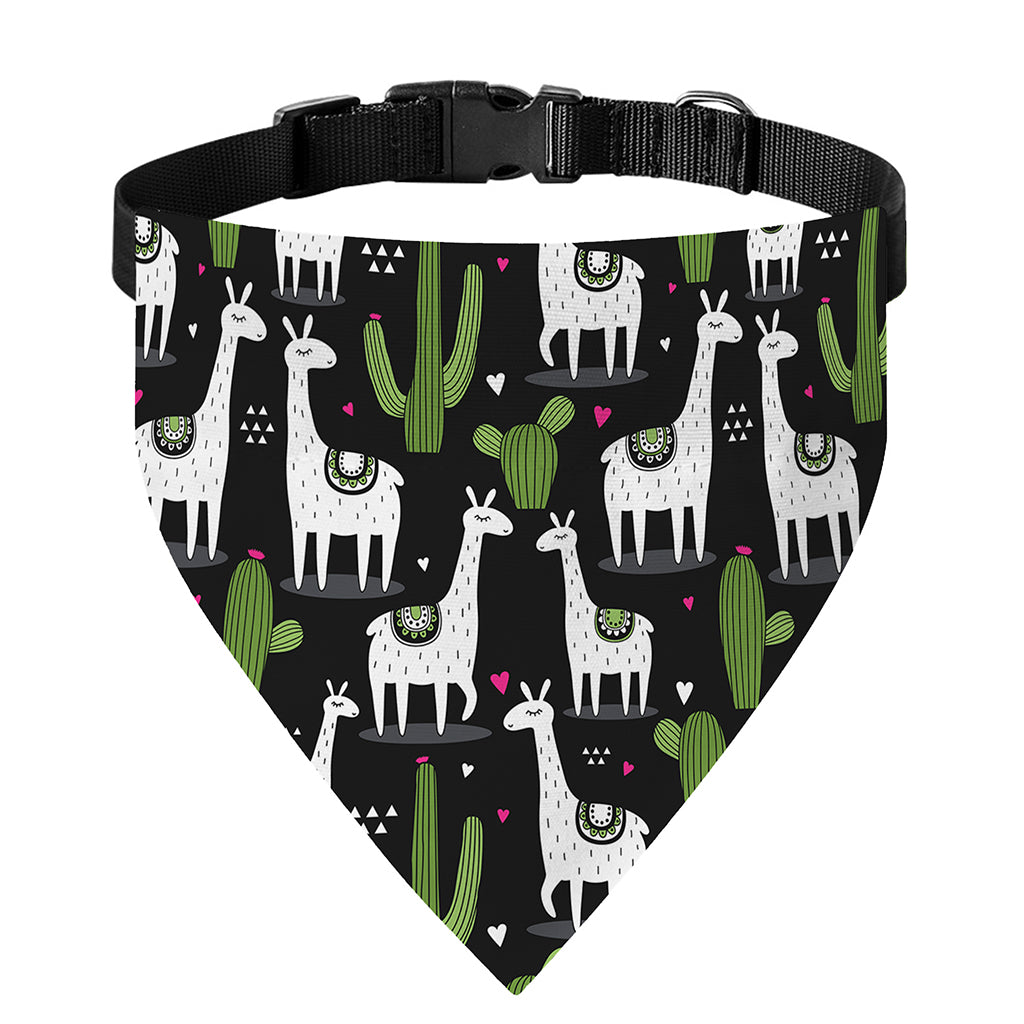 Cactus And Llama Pattern Print Over The Collar Dog Bandana