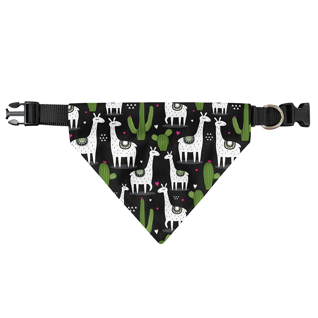 Cactus And Llama Pattern Print Over The Collar Dog Bandana