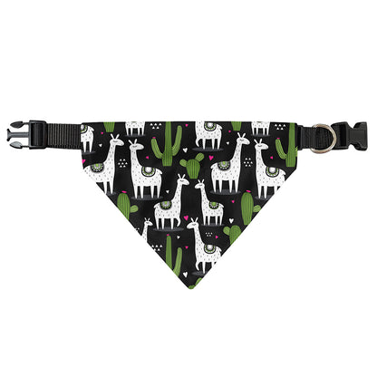 Cactus And Llama Pattern Print Over The Collar Dog Bandana