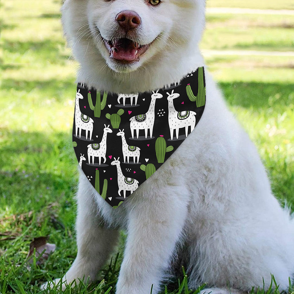 Cactus And Llama Pattern Print Over The Collar Dog Bandana