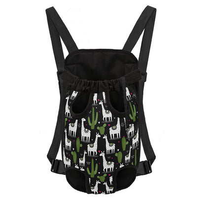 Cactus And Llama Pattern Print Pet Carrier Backpack