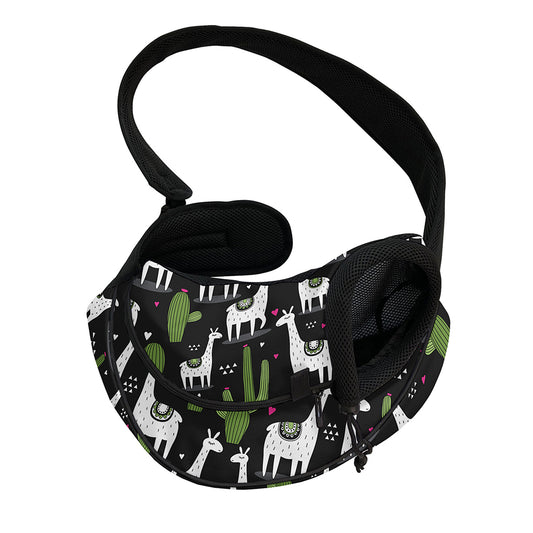 Cactus And Llama Pattern Print Pet Sling Carrier