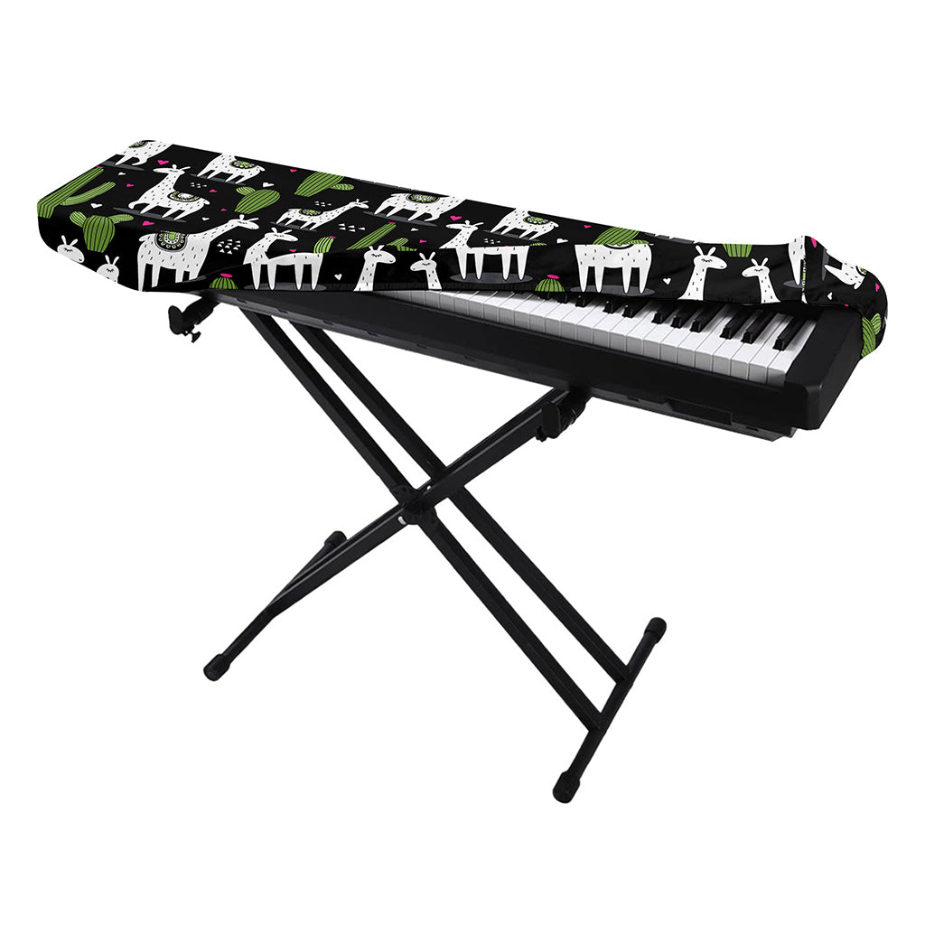 Cactus And Llama Pattern Print Piano Keyboard Cover