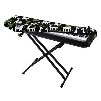 Cactus And Llama Pattern Print Piano Keyboard Cover