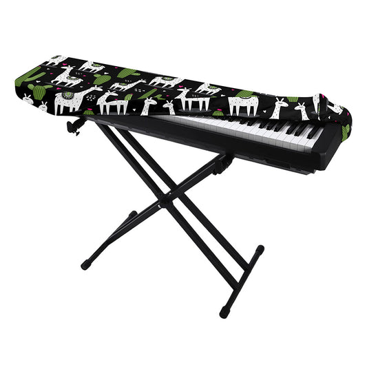 Cactus And Llama Pattern Print Piano Keyboard Cover