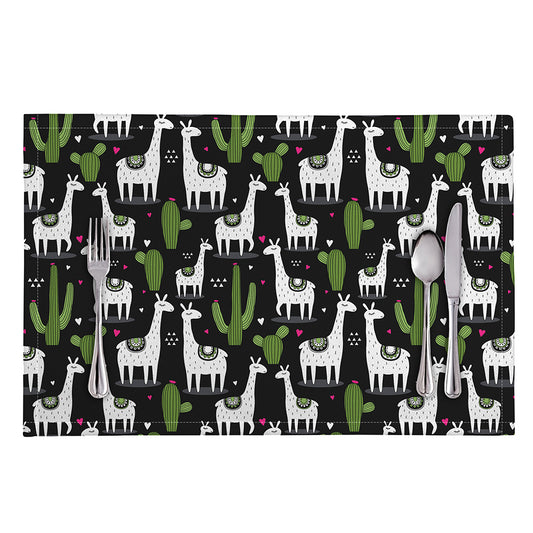 Cactus And Llama Pattern Print Placemat