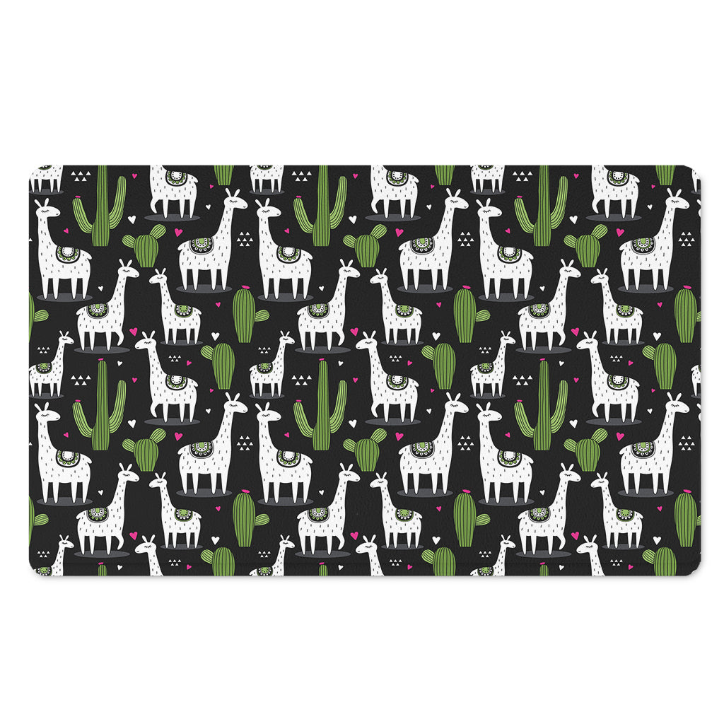 Cactus And Llama Pattern Print Polyester Doormat