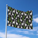 Cactus And Llama Pattern Print Polyester Flag
