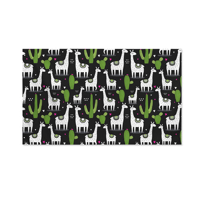 Cactus And Llama Pattern Print Polyester Flag