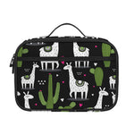 Cactus And Llama Pattern Print Portable Lunch Bag