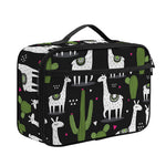 Cactus And Llama Pattern Print Portable Lunch Bag
