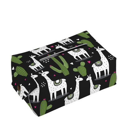 Cactus And Llama Pattern Print Rectangle Tissue Box Cover