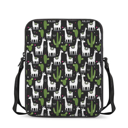 Cactus And Llama Pattern Print Rectangular Crossbody Bag