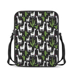Cactus And Llama Pattern Print Rectangular Crossbody Bag