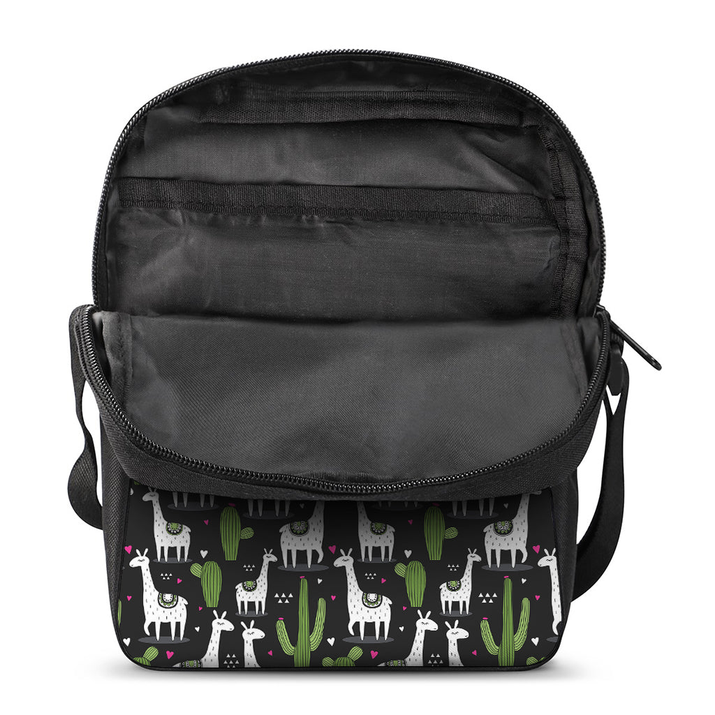 Cactus And Llama Pattern Print Rectangular Crossbody Bag