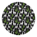 Cactus And Llama Pattern Print Round Blanket