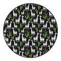 Cactus And Llama Pattern Print Round Floor Mat