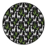 Cactus And Llama Pattern Print Round Floor Mat