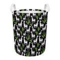 Cactus And Llama Pattern Print Round Laundry Basket