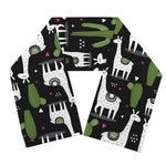 Cactus And Llama Pattern Print Scarf