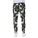 Cactus And Llama Pattern Print Scuba Joggers