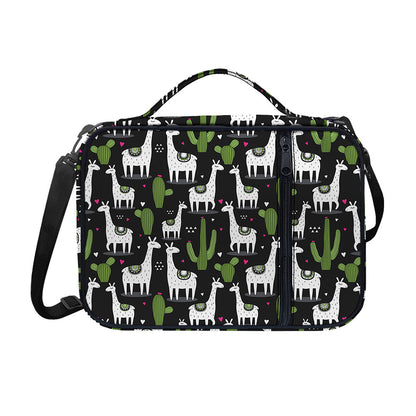 Cactus And Llama Pattern Print Shoulder Strap Bible Bag