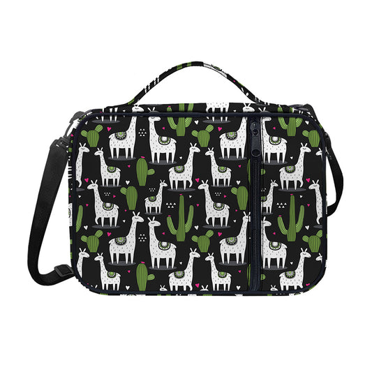 Cactus And Llama Pattern Print Shoulder Strap Bible Bag