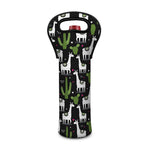 Cactus And Llama Pattern Print Single Neoprene Wine Tote