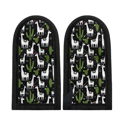 Cactus And Llama Pattern Print Skillet Handle Cover