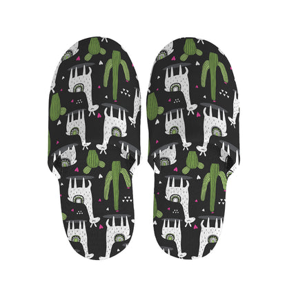 Cactus And Llama Pattern Print Slippers