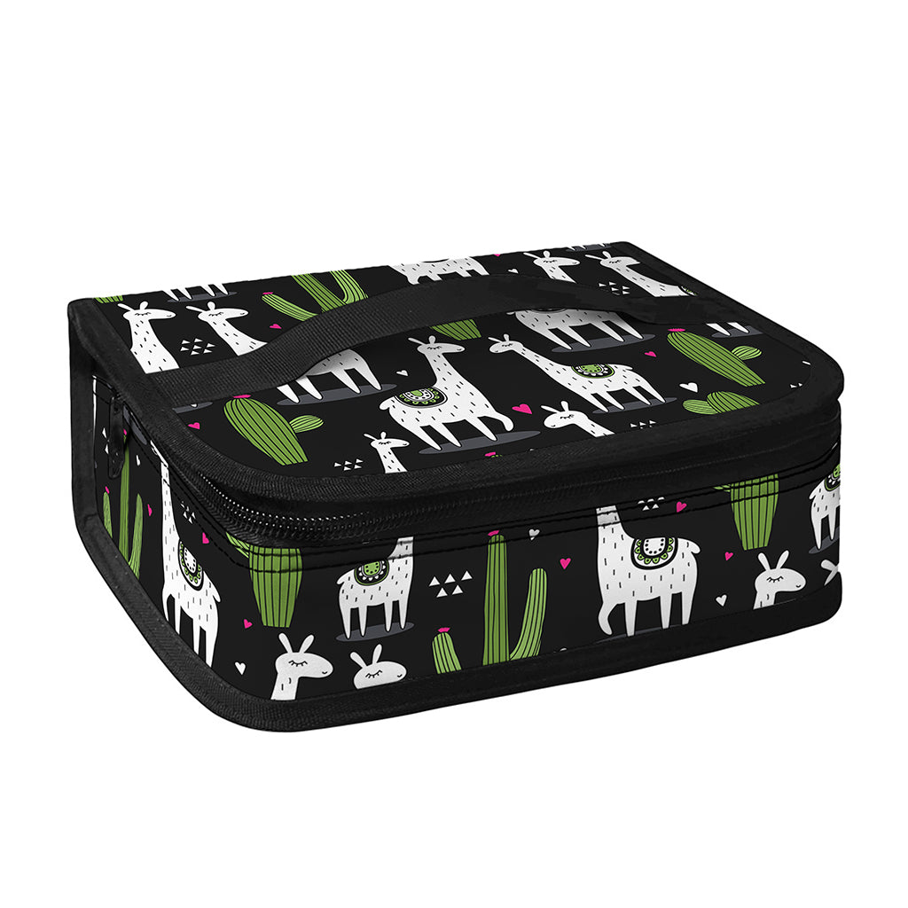Cactus And Llama Pattern Print Small Lunch Bag