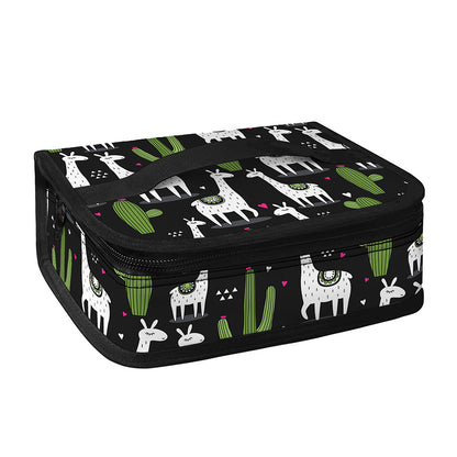 Cactus And Llama Pattern Print Small Lunch Bag