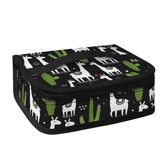 Cactus And Llama Pattern Print Small Lunch Bag