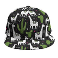 Cactus And Llama Pattern Print Snapback Cap