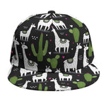 Cactus And Llama Pattern Print Snapback Cap