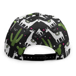 Cactus And Llama Pattern Print Snapback Cap