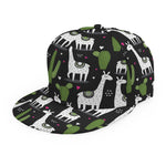 Cactus And Llama Pattern Print Snapback Cap