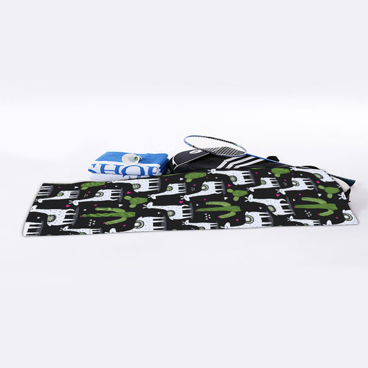 Cactus And Llama Pattern Print Sports Towel