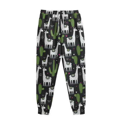 Cactus And Llama Pattern Print Sweatpants