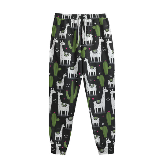 Cactus And Llama Pattern Print Sweatpants