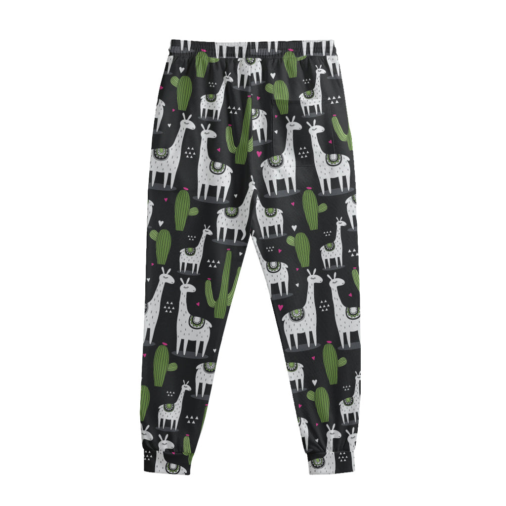 Cactus And Llama Pattern Print Sweatpants