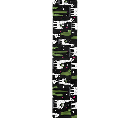 Cactus And Llama Pattern Print Table Runner
