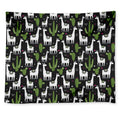 Cactus And Llama Pattern Print Tapestry