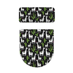 Cactus And Llama Pattern Print Toilet Lid And Tank Cover Set
