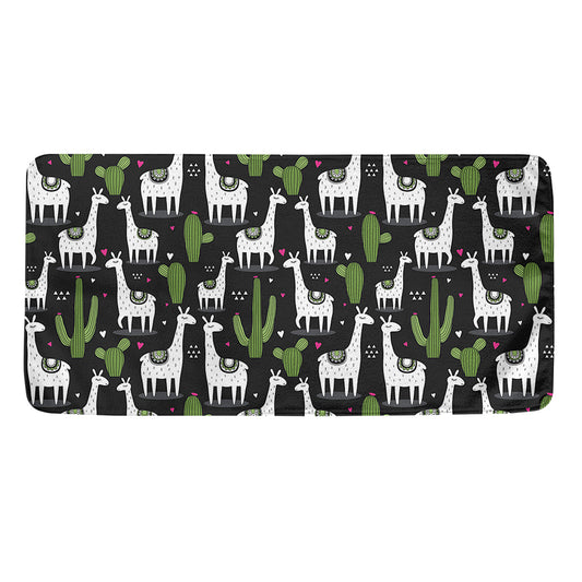 Cactus And Llama Pattern Print Towel