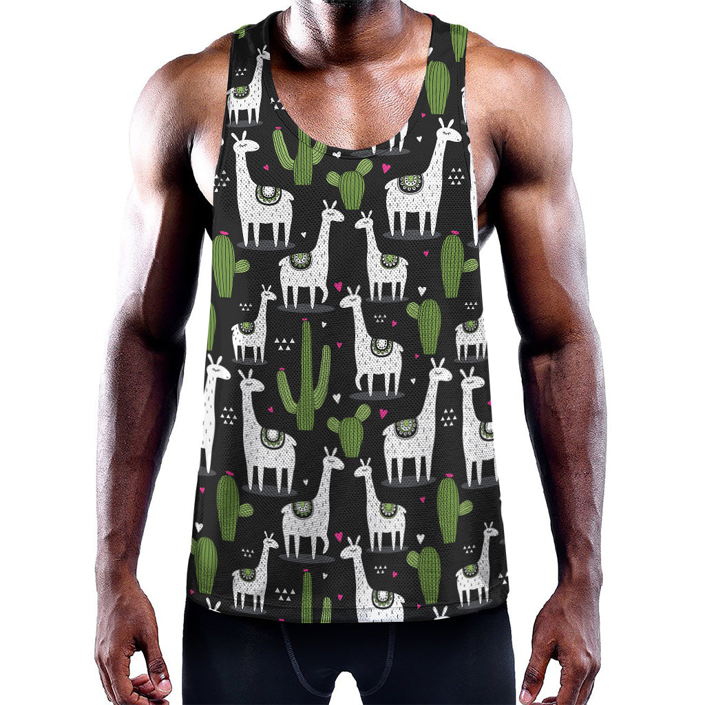 Cactus And Llama Pattern Print Training Tank Top