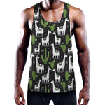 Cactus And Llama Pattern Print Training Tank Top