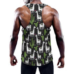 Cactus And Llama Pattern Print Training Tank Top