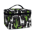 Cactus And Llama Pattern Print Travel Makeup Bag